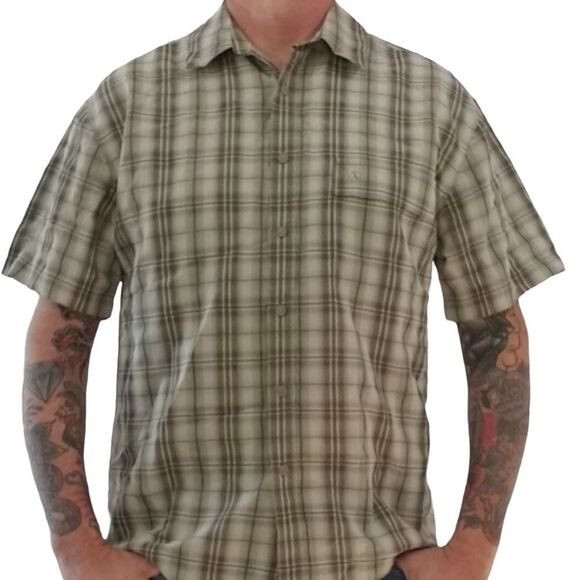 Aigle Actimum Green Plaid Short Sleeve shirt sz XL - Picture 2 of 7